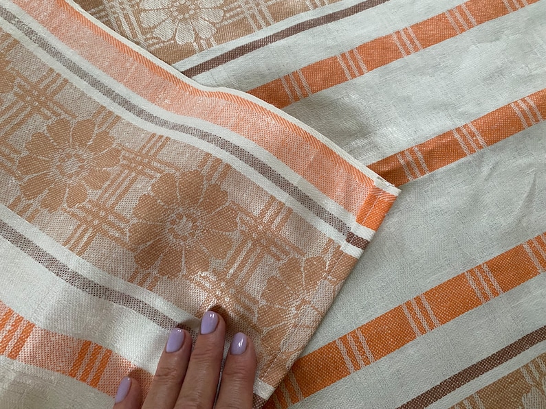 PAIR Vintage Linen Towel Set of 2 Kitchen Towel Dish Cloth Handmade Linens Retro Scandi Home Decor Gift For Mom image 7
