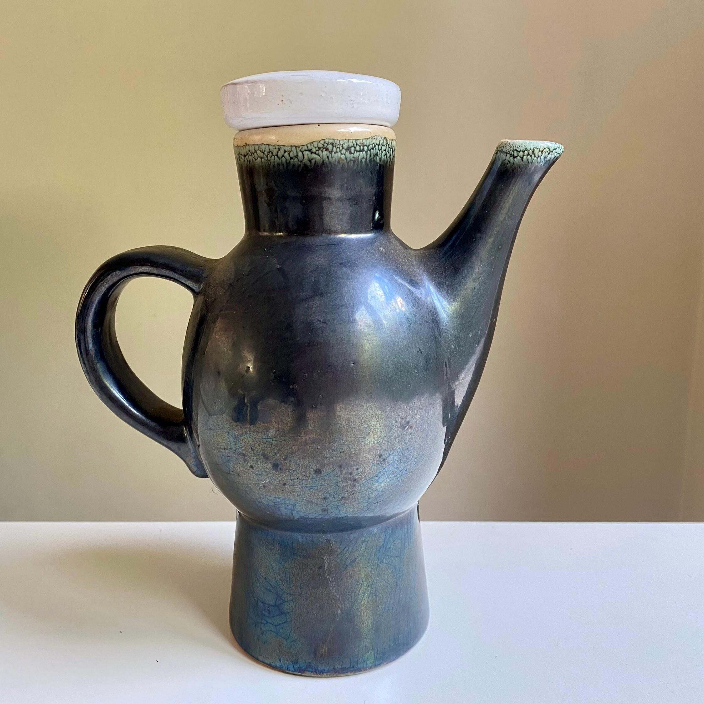 Vintage Estonian Ceramic Coffee Pot Designer Leo Rohlin Vintage