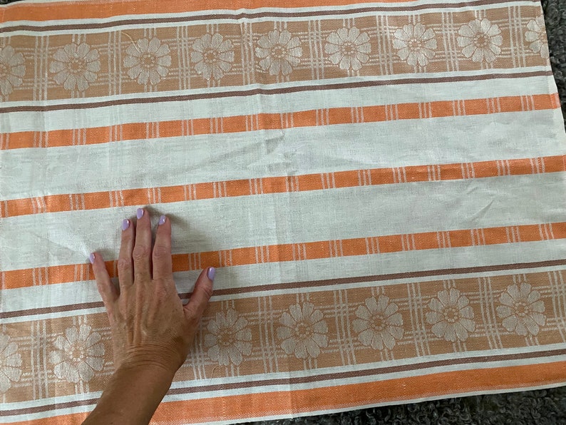 PAIR Vintage Linen Towel Set of 2 Kitchen Towel Dish Cloth Handmade Linens Retro Scandi Home Decor Gift For Mom image 4