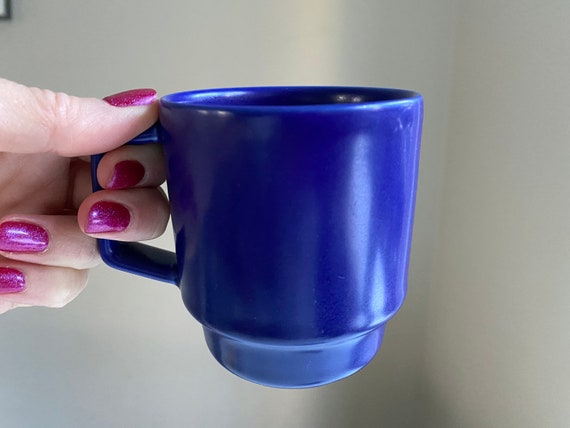 Höganäs Keramik Mug Scandinavian Swedish Vintage Cobalt Blue Stoneware Cup, Scandinavian Design