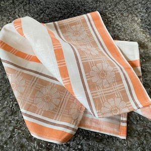 PAIR Vintage Linen Towel Set of 2 Kitchen Towel Dish Cloth Handmade Linens Retro Scandi Home Decor Gift For Mom image 2