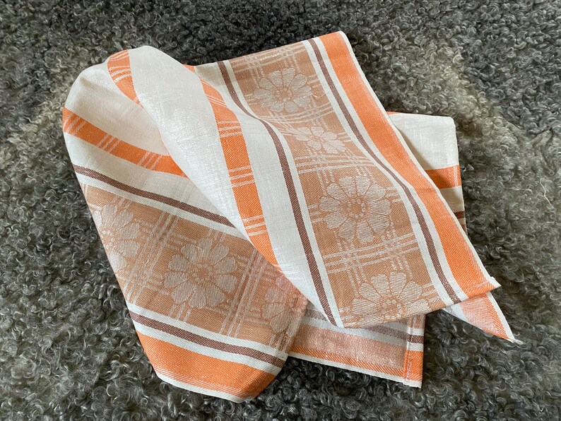 PAIR Vintage Linen Towel Set of 2 Kitchen Towel Dish Cloth Handmade Linens Retro Scandi Home Decor Gift For Mom image 2