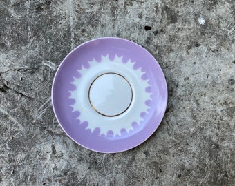 Riga Porcelain Factory Saucer in Purple White Colour, Made in Latvia. Collectible