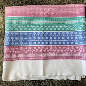 Scandinavian Linen Tablecloth Vintage Table Linens, Swedish Retro Home Decor Nordic Design Big Tablecloth Handmade Decorations