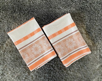 PAAR Vintage linnen handdoekenset van 2 keukenhanddoeken vaatdoek handgemaakt beddengoed retro scandi interieur cadeau voor moeder