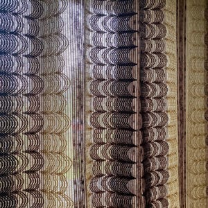 Vintage Vorhänge Skandinavisch Braun 70s Panels 2, Acrylwolle gewebt Dekorative Wohnkultur, Retro Textilien Kurze Vorhänge Set