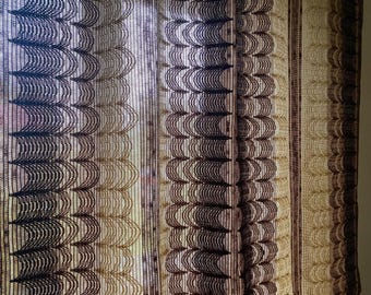 Vintage Curtains Scandinavian Brown 70s Curtain Panels 2, Acrylic Wool Woven Decorative Home Decor, Retro Textiles Short Curtains Set