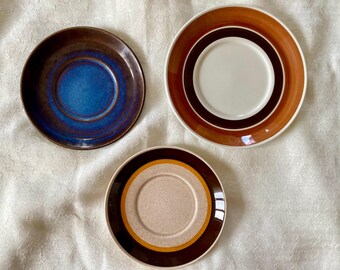 Vintage Swedish Upsala Ekeby Gefle Saucers, MARTA, ALFA, KOSMOS Blue Saucer Berit Ternell, Scandinavian Design, Made in Sweden