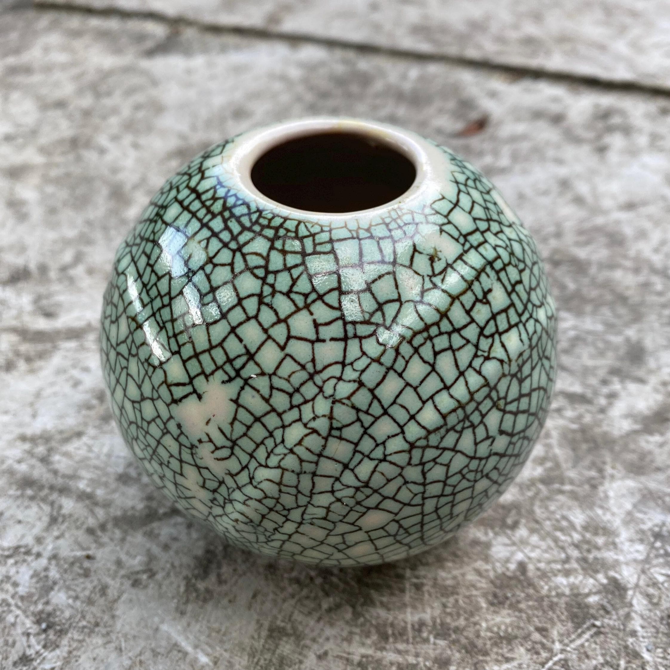 Estonian Vintage Ceramic Vase ARS Small Glazed Green Flower Vase  Collectible Made in Estonia Eesti Keraamika Estonian Ceramics 70s
