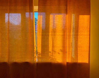 Vintage Yellow Wool Curtains 70s Acrylic Wool Woven Curtain Set Double Sided Swedish Decorative Home Decor Easter Decoration