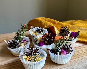 Accendifuoco naturali, 6 accendifuoco in cera di soia, regalo fatto a mano, accensione del fuoco, set di accendifuoco romantico per campeggio all'aperto, ideale per ragazze.