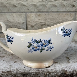 Old Riga Gravy Boat Russian Old Riga Porcelain Factory Flowers Decoration Made in Latvia RPR