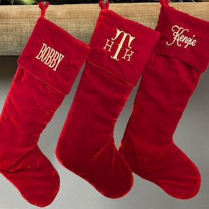 Christmas traditional red personalized velvet stockings, Customized Personalized Christmas Stocking, Custom made stocking, Name stocking