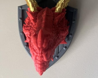 Trofeo de cabeza de dragón impreso en 3D