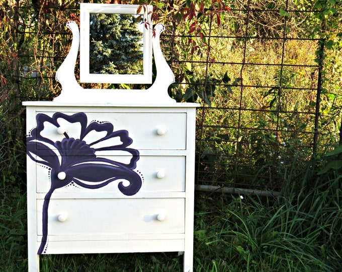 Vintage Small Dresser Antique Shabby Chic Refurbished Etsy