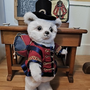 Leo and his drum, handmade bear, unique model
