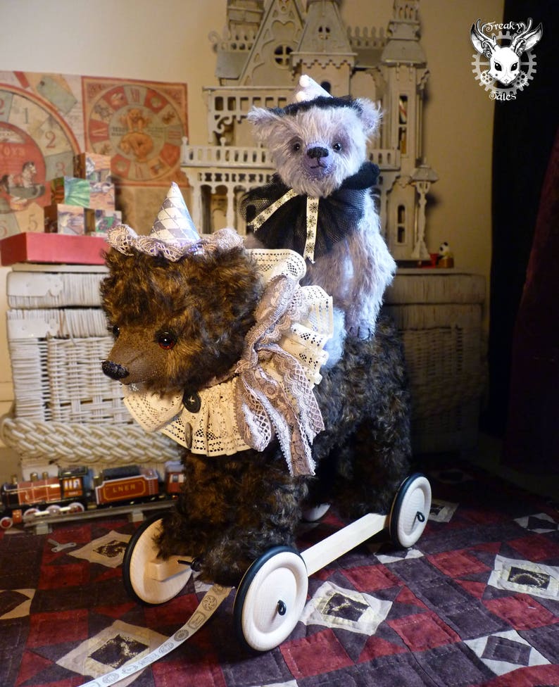 Handmade Teddy Bear With Wheels Unique Model | Etsy