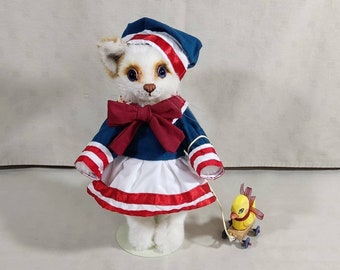 Gatto di peluche "Miss Tinguett" - modello unico fatto a mano