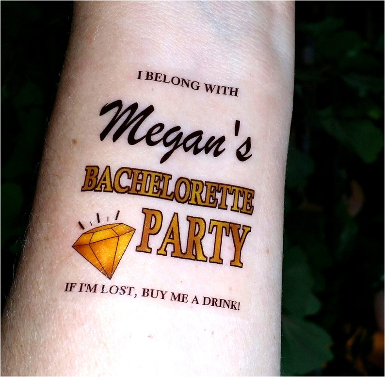 Bachelorette Tattoo Bachelorette Party Tattoos Temporary Etsy