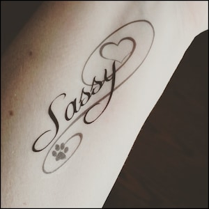 Custom tattoo Pet name tattoo temporary tattoo fake tattoo custom pet name tattoo