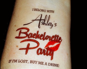 Bachelorette party tattoos glitter temporary tattoos