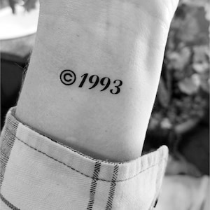 Custom year tattoos Birthday tattoos temporary tattoo copyright tattoos birthday gift idea customized tattoos