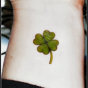 4 leaf clover St. Patrick&#39;s Day temporary tattoo green clover fake tattoos Irish tattoos