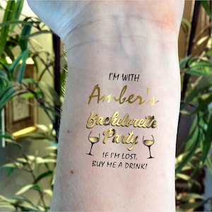 Bachelorette tattoos Bachelorette party tattoo gold tattoos Bride tattoo Bachelorette party Hen party tattoos temporary tattoos