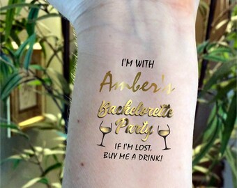 Bachelorette tattoos Bachelorette party tattoo gold tattoos Bride tattoo Bachelorette party Hen party tattoos temporary tattoos