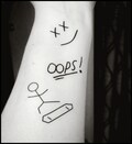 One Direction temporary tattoo set fake tattoos skateboarder OOPS tattoos