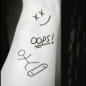 One Direction temporary tattoo set fake tattoos skateboarder OOPS tattoos