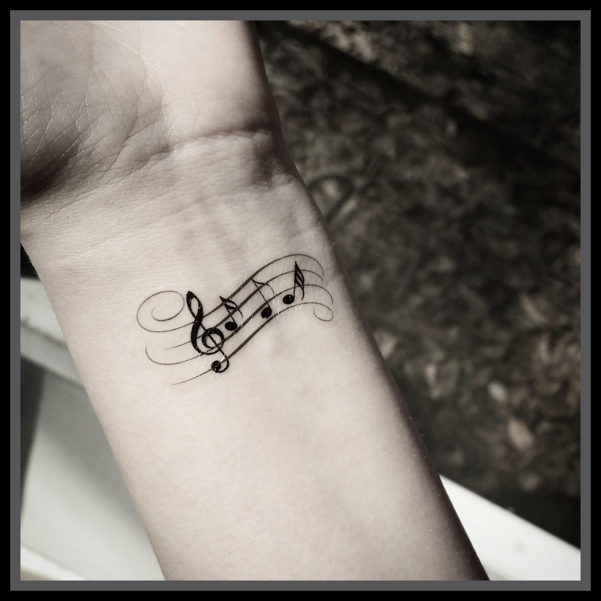 Music note tattoo Temporary tattoos music tattoos Etsy