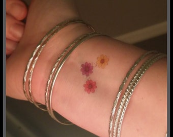 flowers tattoo temporary tattoo fake tattoos temporary flower tattoo daisy flowers wrist tattoo great gift idea