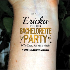 Bachelorette tattoos Bachelorette party tattoos custom tattoos gold tattoos personalized tattoos Bachelorette gold tattoos temporary tattoo