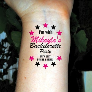 Bachelorette tattoos Bachelorette party tattoos Bride tattoos temporary tattoos party favors