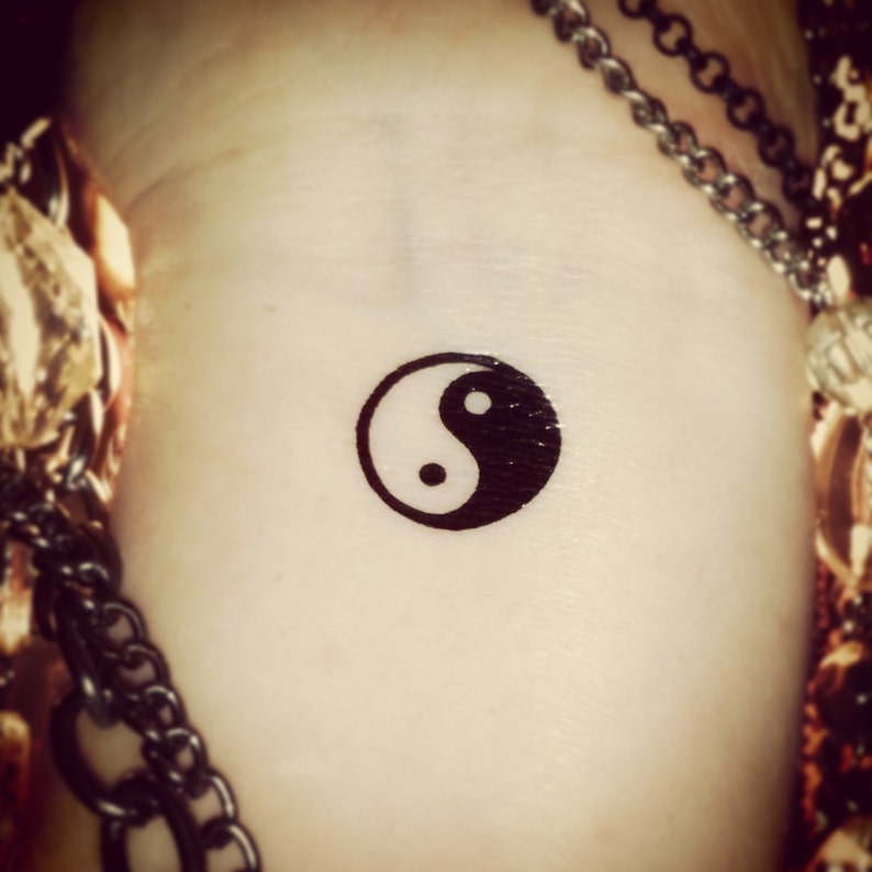 Yin Yang Tattoo Fake Tattoo Temporary Tattoos Fake Yin Yang Etsy