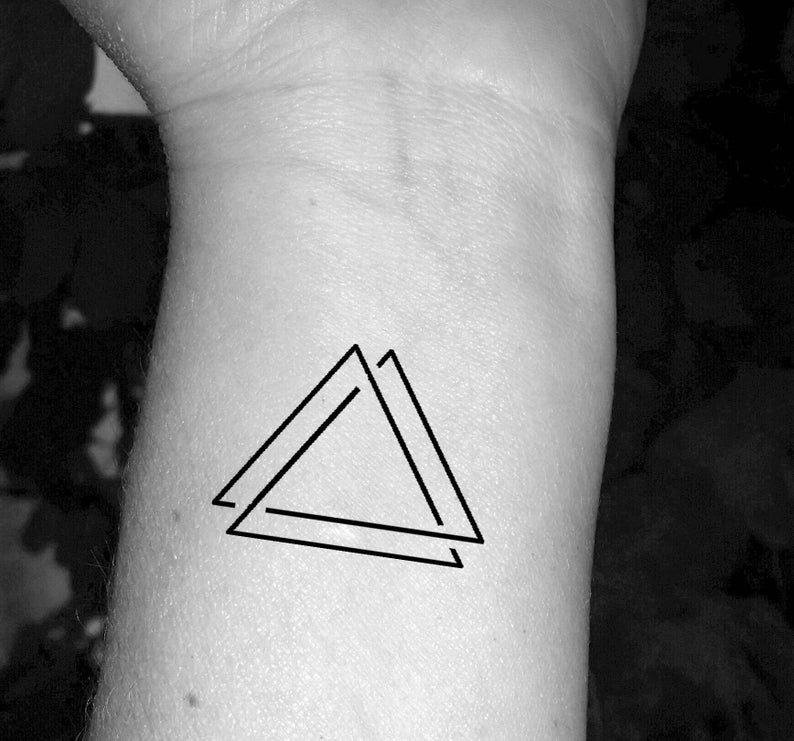Dreieck Tattoo triple Triangle Tattoo drei Dreiecke Tattoo Etsy