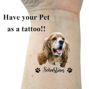 Custom tattoos pet tattoo dog tattoo cat tattoo animal tattoos custom animal tattoos temporary tattoo