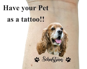 Personalisiertes Tattoo Haustier Tattoo Hund Tattoo Katze Tattoo Tier Tattoos individuelle Tier Tattoos temporäres Tattoo