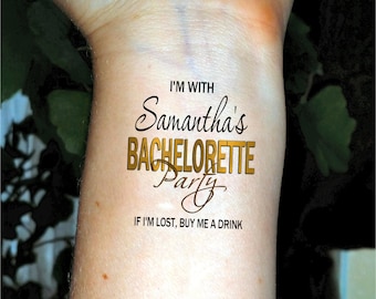 Bachelorette party tattoos temporary tattoos Bachelorette tattoo bridesmaid tattoos custom tattoo