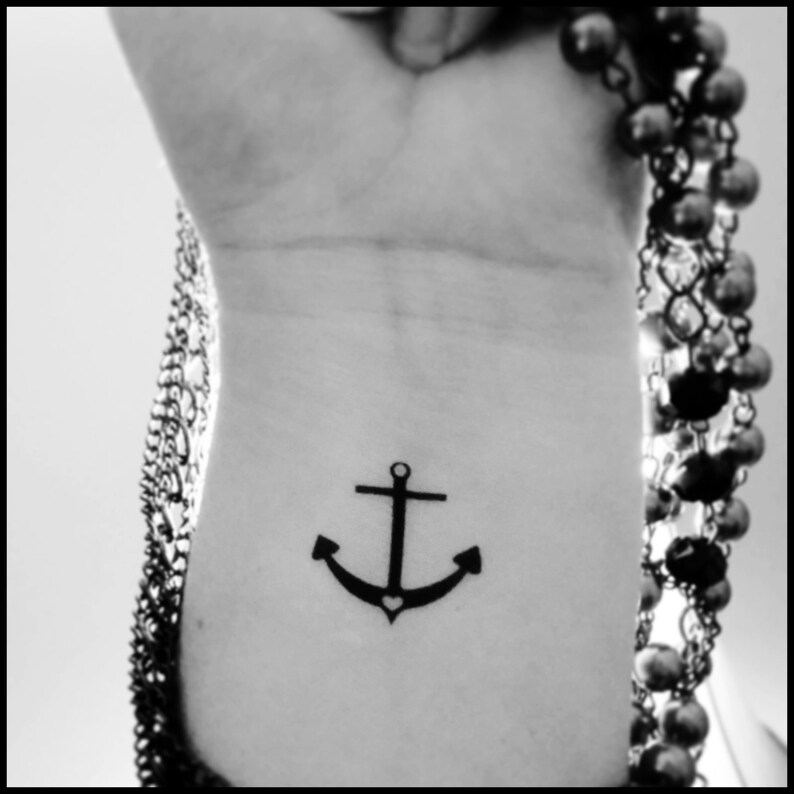 Anchor temporary tattoo fake tattoo nautical tattoos Etsy