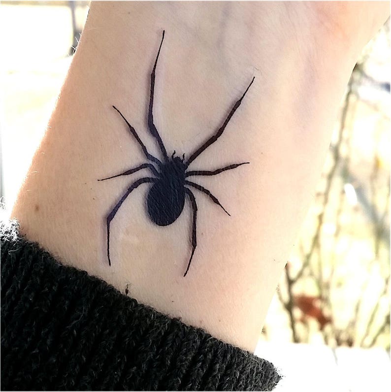 Temporary tattoo spider tattoos fake tattoos black widow | Etsy