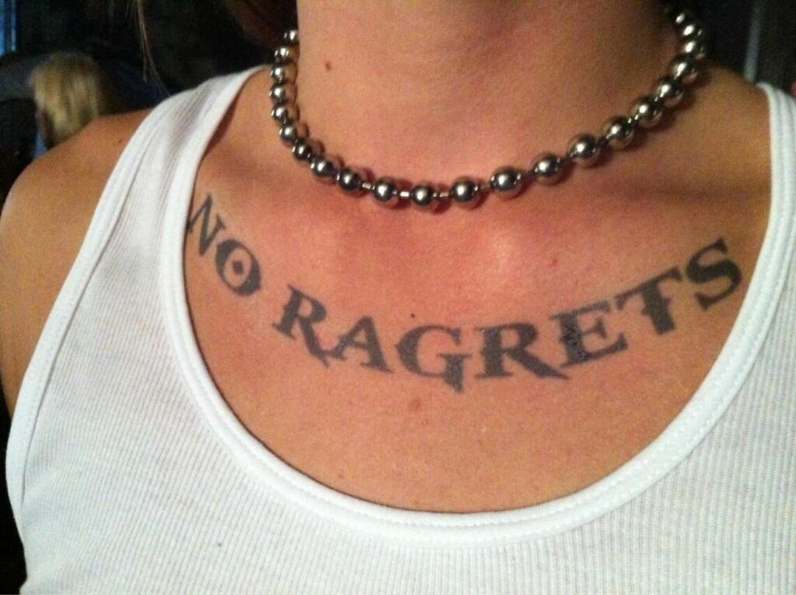 NO RAGRETS temporary tattoo cosplay Halloween costume Etsy