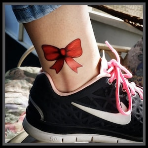Temporary tattoos red bow fake tattoos body art