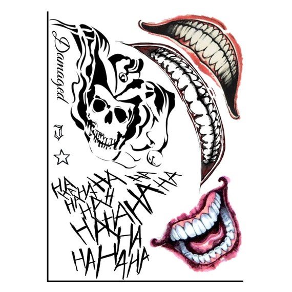 Joker Tattoos Suicide Squad Tattoos Cosplay Tattoos Temporary Tattoo Halloween Costume Harley Quinn Temporary Tattoos