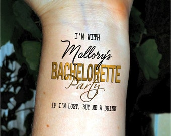 Bachelorette Party tattoos Bachelorette tattoos gold bachelorette temporary tattoos Custom Bachelorette tattoos temporary tattoo