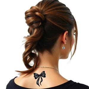 Bow temporary tattoos set of four  birthday gift party favors friend gift small tattoo temporary tattoo gift for her fake bow tattoo set