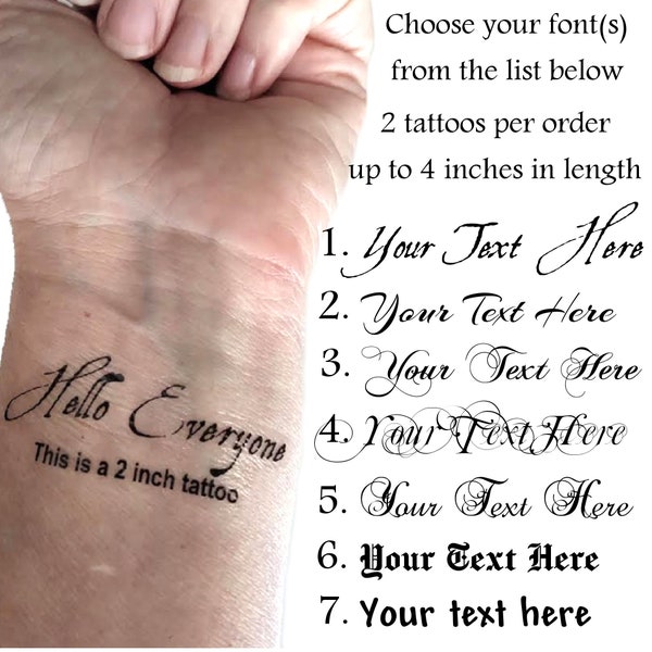 Customized temporary tattoos fake tattoos custom name tattoo personalized gift custom saying let them