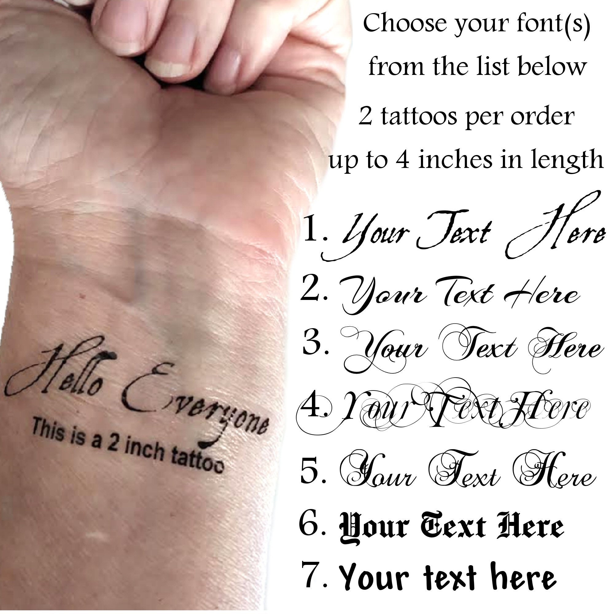 Temporary tattoo quote - Etsy België, image size:2000x2000