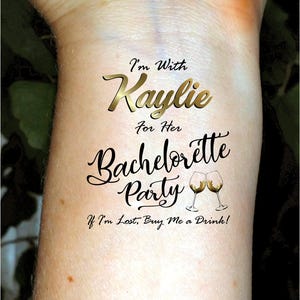 Bachelorette Party Tattoos, temporary tattoos, gold bachelorette tattoos, bride tattoo, party favors, bridesmaid tattoos, custom tattoos
